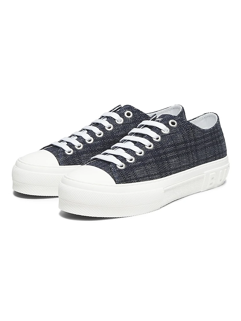 Jack Check Denim Low-Top Sneakers