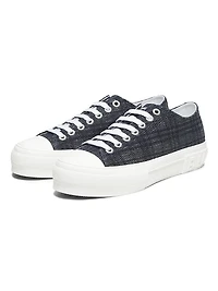 Jack Check Denim Low-Top Sneakers