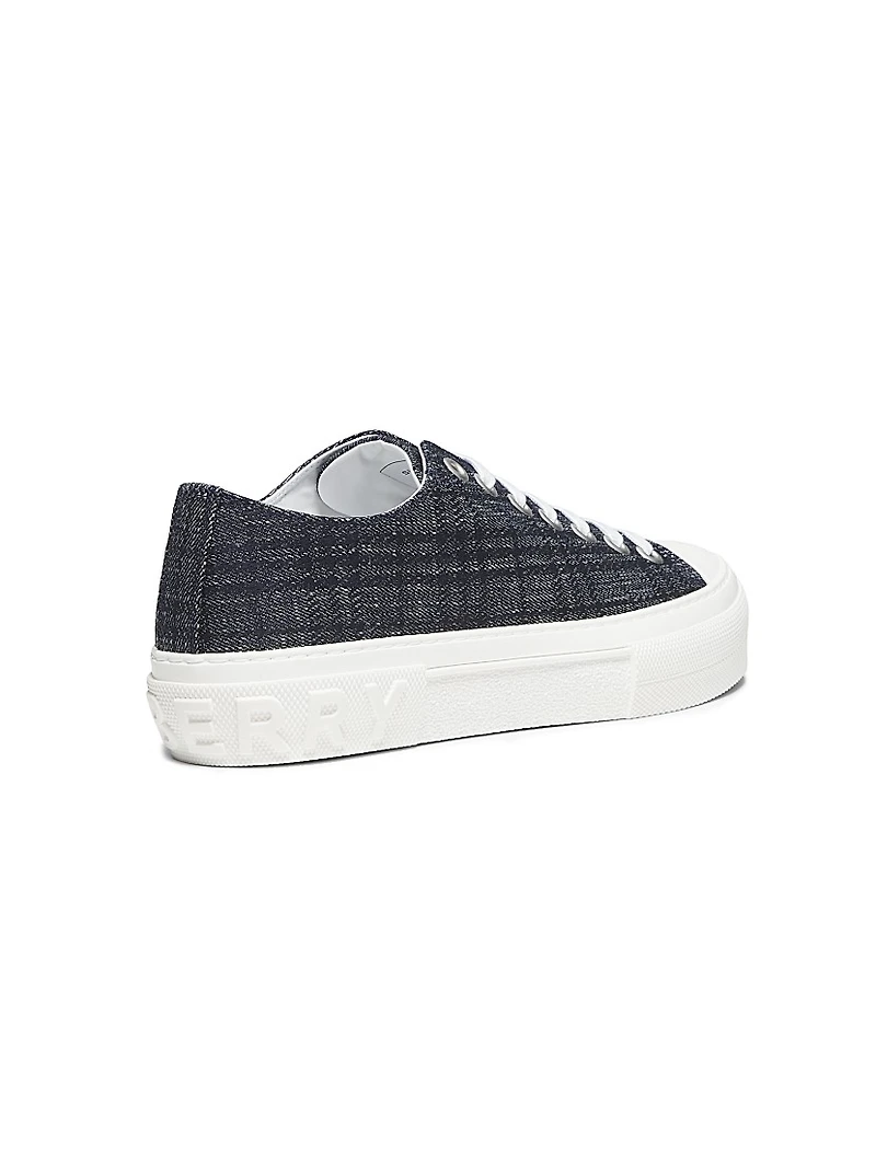 Jack Check Denim Low-Top Sneakers