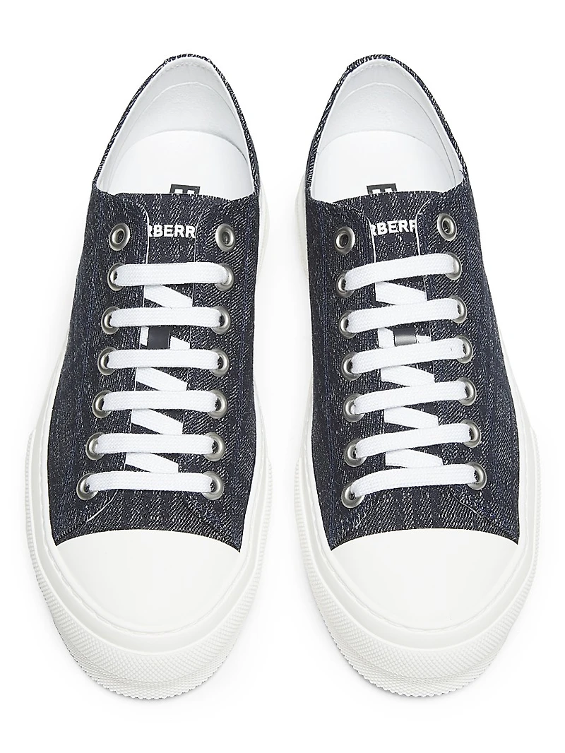 Jack Check Denim Low-Top Sneakers