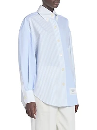 Striped Cotton Poplin Supersized Button-Down Shirt