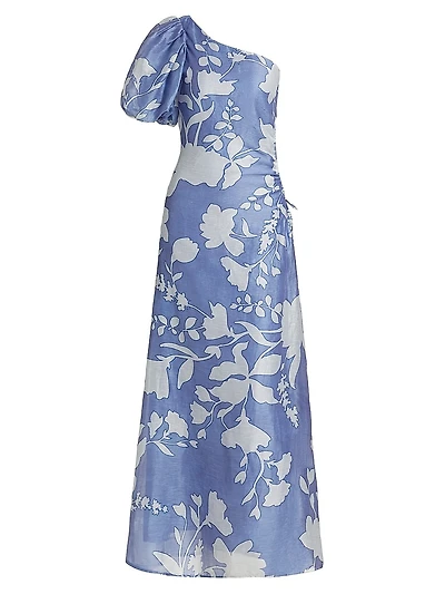 Amelie Floral One-Shoulder Maxi Dress