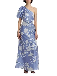 Amelie Floral One-Shoulder Maxi Dress