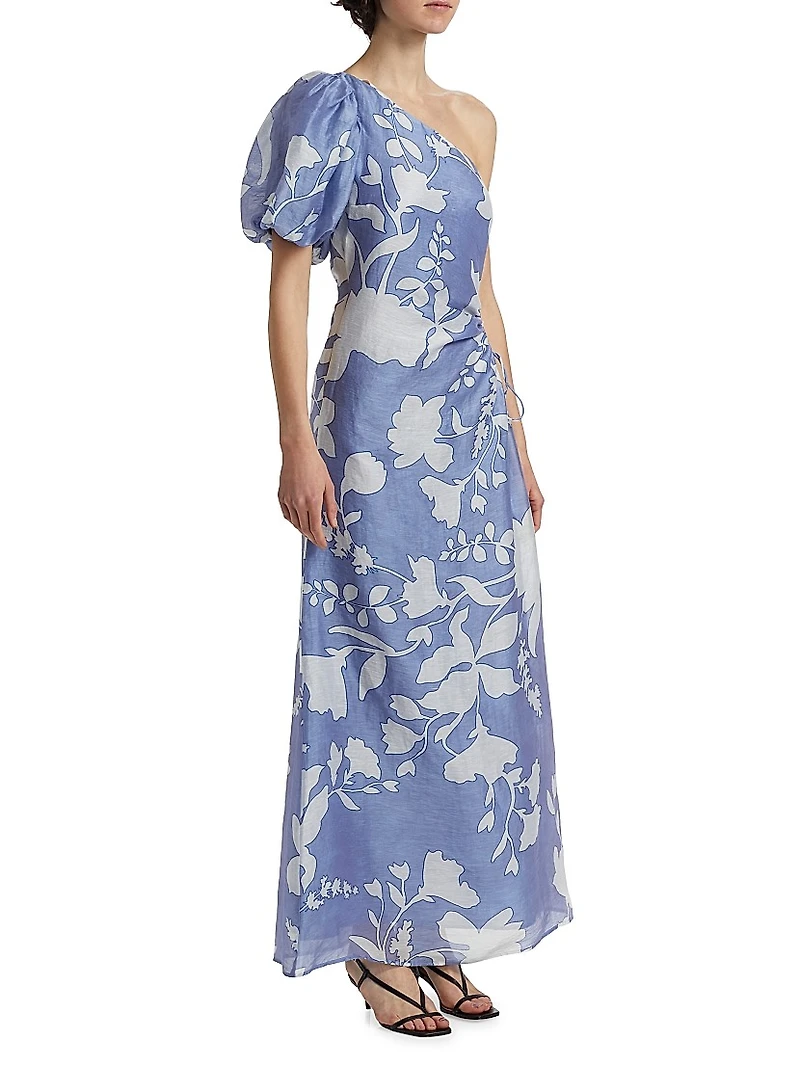 Amelie Floral One-Shoulder Maxi Dress