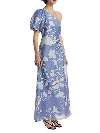 Amelie Floral One-Shoulder Maxi Dress