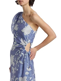 Amelie Floral One-Shoulder Maxi Dress