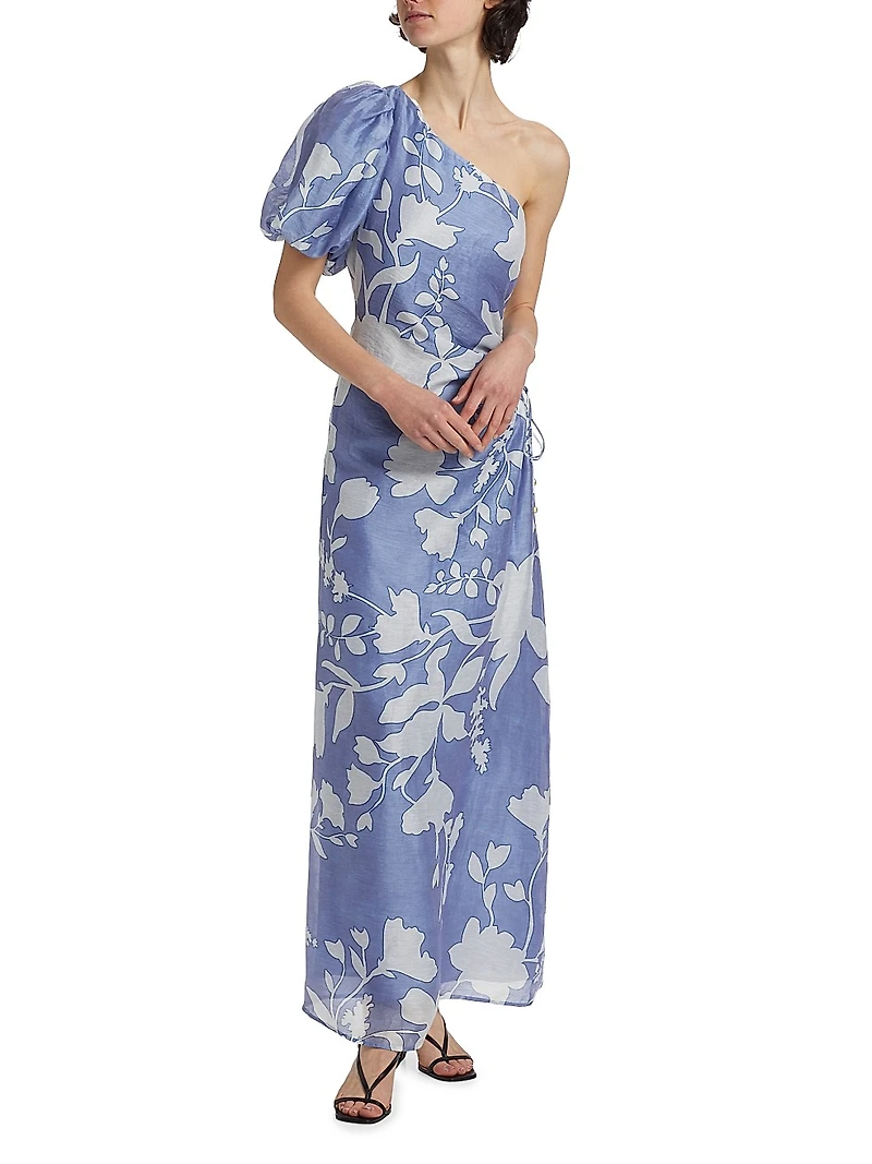 Amelie Floral One-Shoulder Maxi Dress