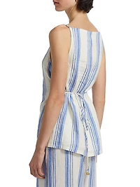 Isabelle Striped Linen Boatneck Top