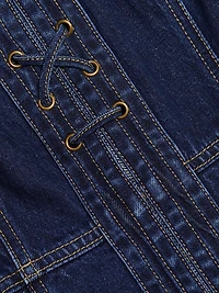 Joelle Denim Sweetheart Midi-Dress