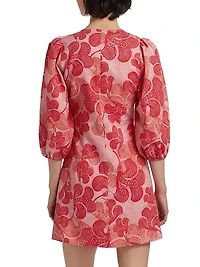 Riviera Floral Linen V-Neck Minidress