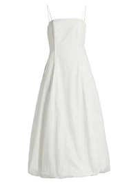 Sylvie Cotton Bubble-Hem Midi-Dress