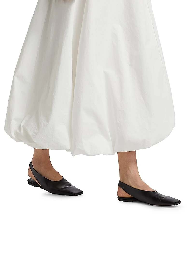 Sylvie Cotton Bubble-Hem Midi-Dress