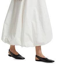 Sylvie Cotton Bubble-Hem Midi-Dress