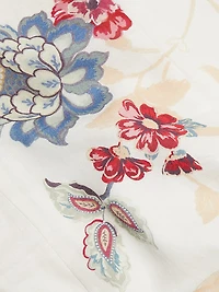 Provence Floral Linen-Cotton Boatneck Minidress