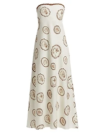 Ciao Shell Linen-Cotton Strapless Maxi Dress
