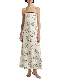 Ciao Shell Linen-Cotton Strapless Maxi Dress