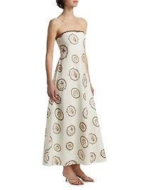 Ciao Shell Linen-Cotton Strapless Maxi Dress