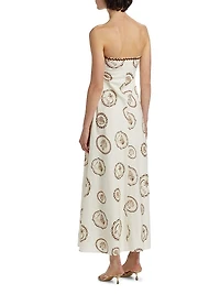 Ciao Shell Linen-Cotton Strapless Maxi Dress