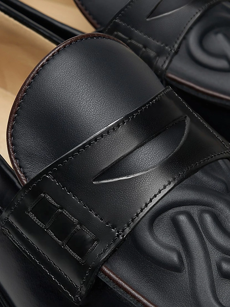 Gowtu Leather Penny Loafers