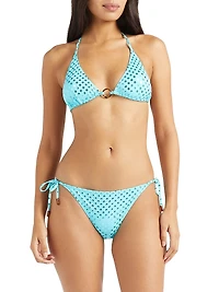 Sequined Halterneck Bikini Top
