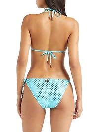 Sequined Halterneck Bikini Top