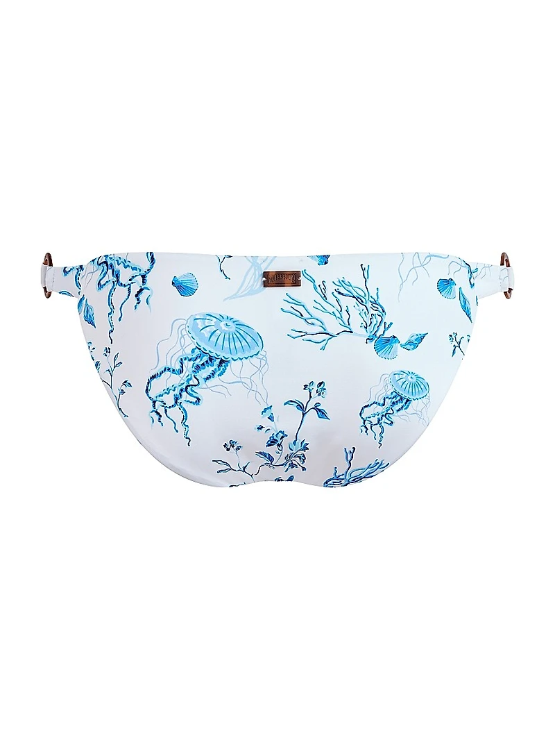 Medusa And Shells Print Brief Bikini Bottom