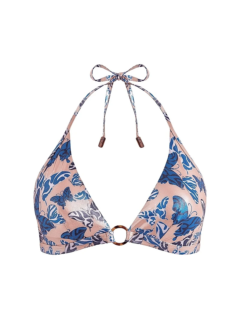 Disco Butterfly Halterneck Bikini Top