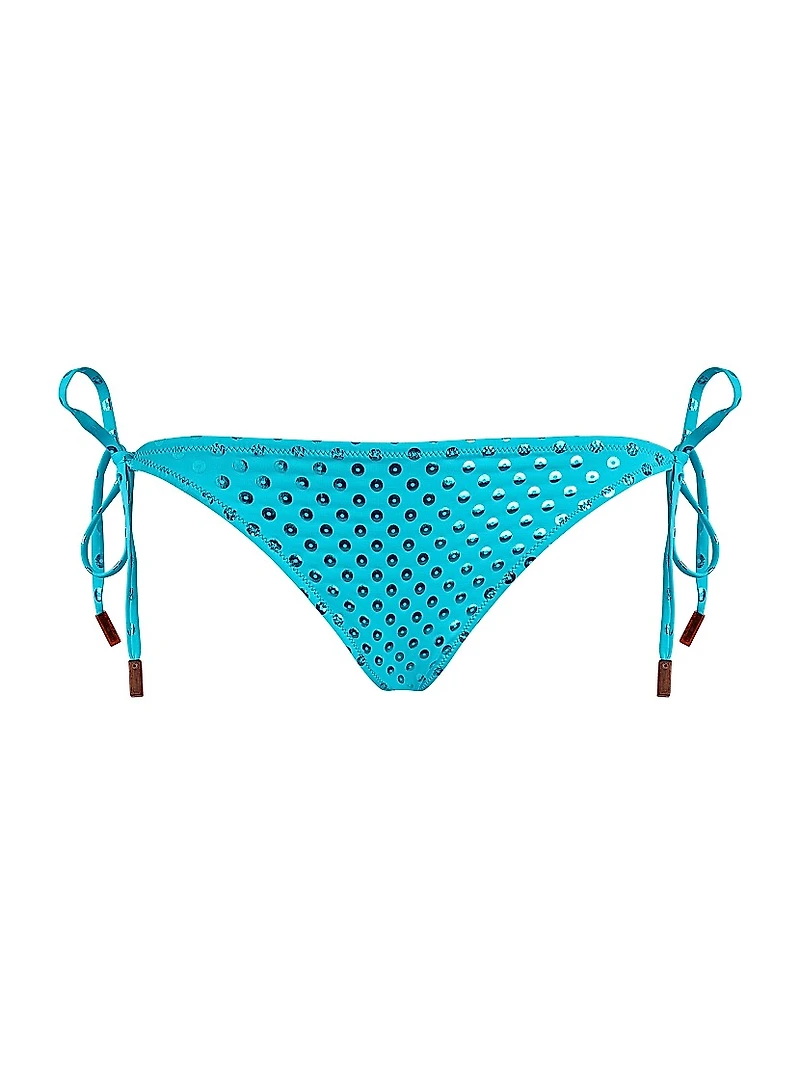 Sequined Side Tie Bikini Bottom