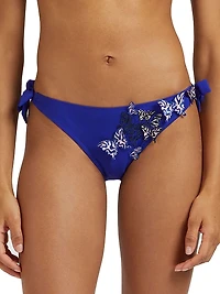 Disco Butterfly Appliqué Side Tie Bikini Bottom