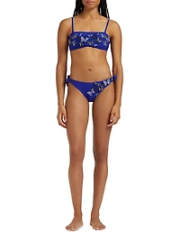 Disco Butterfly Appliqué Side Tie Bikini Bottom