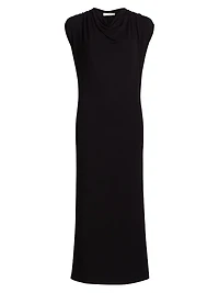 Draped Cowlneck Maxi Dress