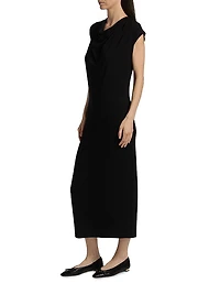 Draped Cowlneck Maxi Dress