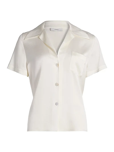 Silk Button-Front Shirt