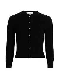 Wool-Cashmere Crewneck Cardigan
