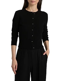 Wool-Cashmere Crewneck Cardigan