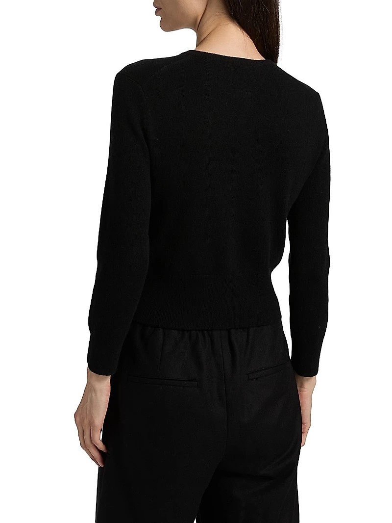 Wool-Cashmere Crewneck Cardigan