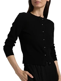 Wool-Cashmere Crewneck Cardigan
