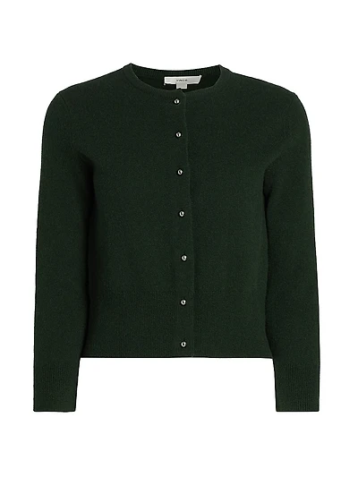 Wool-Cashmere Crewneck Cardigan