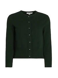Wool-Cashmere Crewneck Cardigan