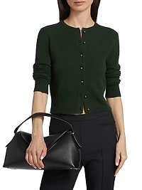 Wool-Cashmere Crewneck Cardigan