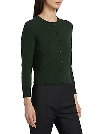 Wool-Cashmere Crewneck Cardigan