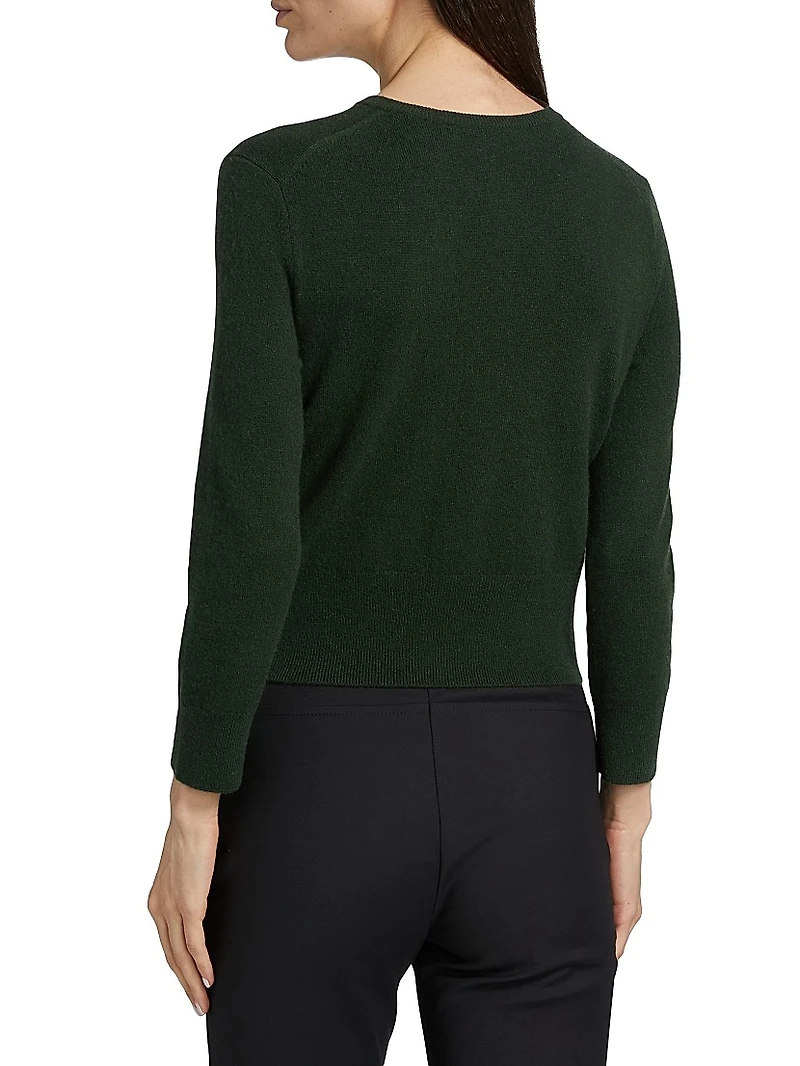 Wool-Cashmere Crewneck Cardigan