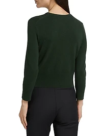 Wool-Cashmere Crewneck Cardigan