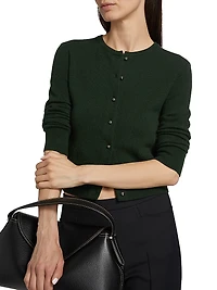 Wool-Cashmere Crewneck Cardigan