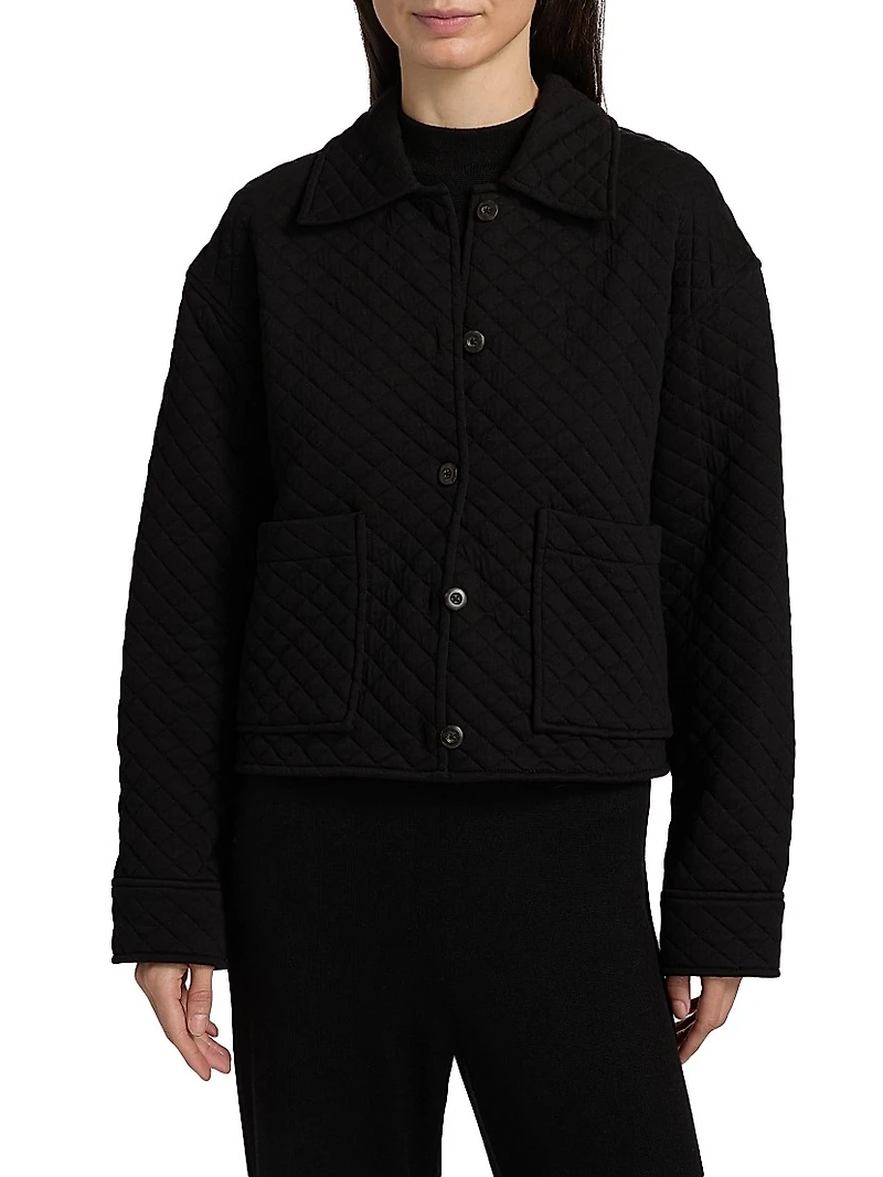 Quilted Cotton-Blend Boxy Jacket