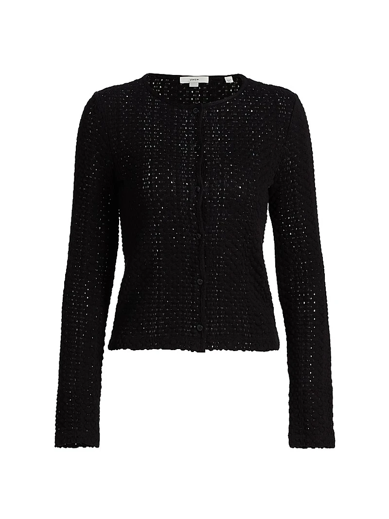 Open-Knit Long-Sleeve Cardigan