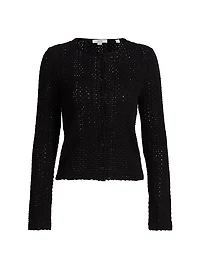 Open-Knit Long-Sleeve Cardigan