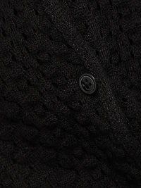 Open-Knit Long-Sleeve Cardigan