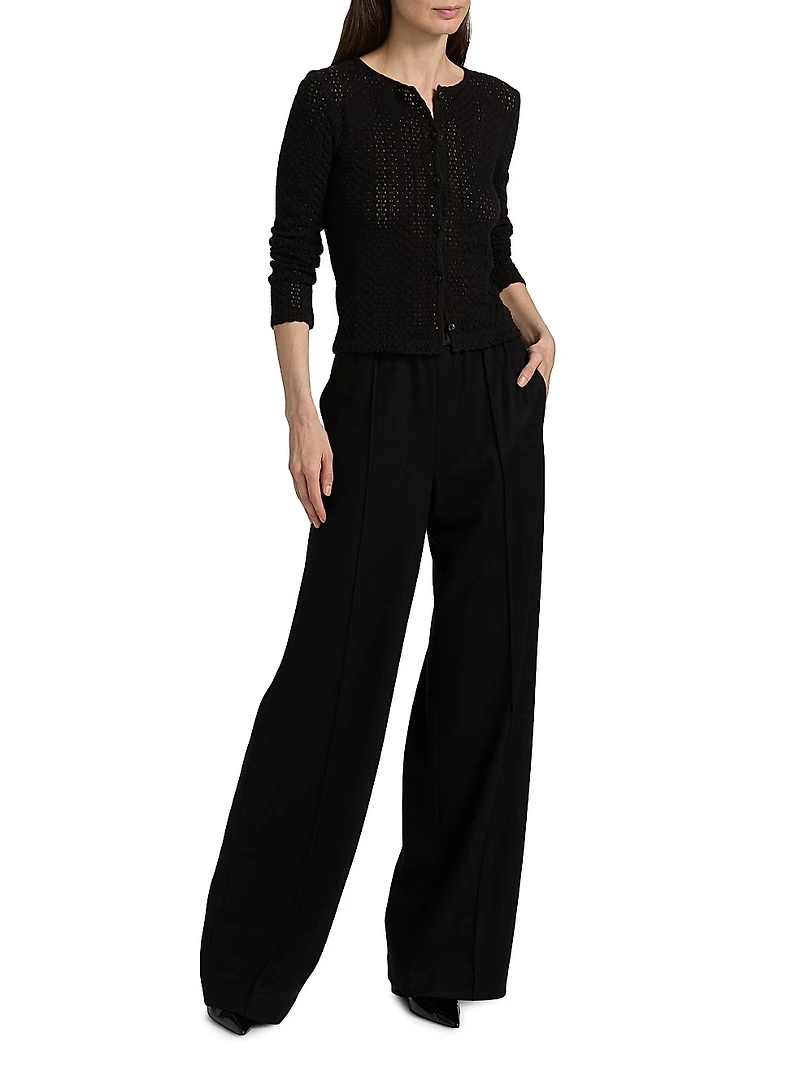 Open-Knit Long-Sleeve Cardigan