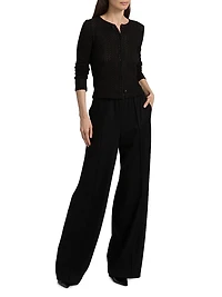 Open-Knit Long-Sleeve Cardigan
